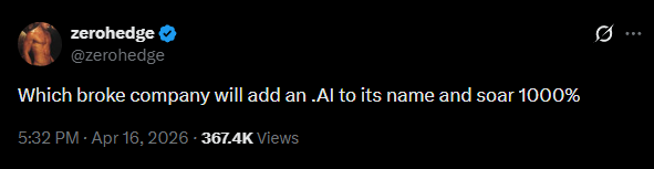 Zerohedge tweet about AI